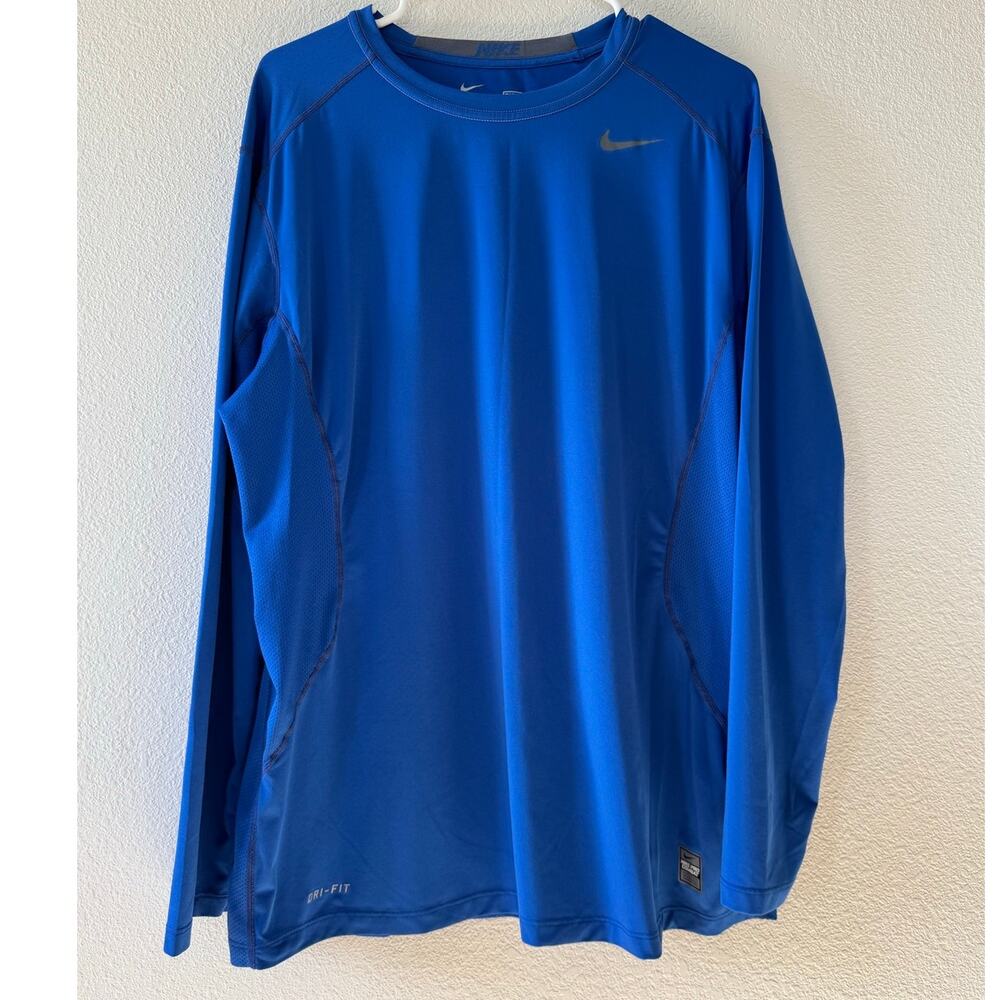 Nike Dri-FIT Long Sleeve Performance Shirt Men's XL Blue Athletic Training